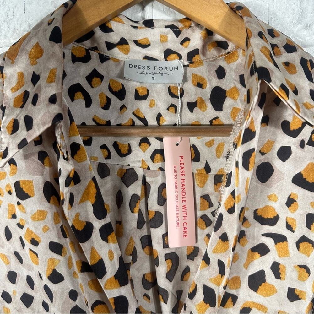 NEW Dress Forum Untamed Surplice Cheetah Wrap Midi Dress Size Small - Picture 11 of 11